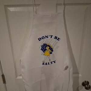 White Apron Don't Be Salty Print